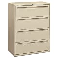 HON® Brigade® 700 42"W x 19-1/4"D Lateral 4-Drawer File Cabinet, Putty 1 thumbnail image