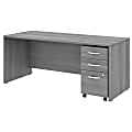 Bush Business Furniture Studio C Office Desk With Mobile File Cabinet, 72"W, Platinum Gray, Standard Delivery