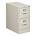 HON® 310 26-1/2"D Vertical 2-Drawer Letter-Size File Cabinet, Light Gray