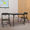 Flash Furniture Kids Colorful Folding Table And 2 Chairs, 20-1/4"H x 24"W x 24"D, Black 1 thumbnail image