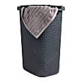 Mind Reader 60L Slim Laundry Hamper Clothes Basket With Lid, 24-3/20"H x 13-3/4"W x 17-13/20"L, Gray 1 thumbnail image