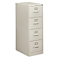 HON® 310 26-1/2"D Vertical 4-Drawer Letter-Size File Cabinet, Light Gray