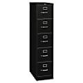 HON® 310 26-1/2"D Vertical 5-Drawer Legal-Size File Cabinet, Black