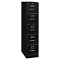 HON® 310 26-1/2"D Vertical 5-Drawer Legal-Size File Cabinet, Black 1 thumbnail image