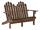 Linon Troy Adirondack Outdoor Double Bench, Teak 1 thumbnail image
