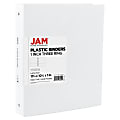 JAM PAPER 3 Ring Plastic Binder, 1 inch, White 1 thumbnail image
