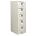 HON® 310 26-1/2"D Vertical 5-Drawer Legal-Size File Cabinet, Light Gray