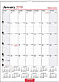 Office Depot® Brand Wall Calendar With 12-Month Reference, 8" x 11", 30% Recycled, January–December 2016