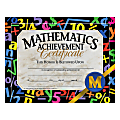 Hayes Mathematics Achievement Certificates, 8 1/2" x 11", Multicolor, 30 Certificates Per Pack, Bundle of 6 Packs