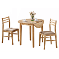 Monarch Specialties Holly Dining Table With 2 Chairs, Natural 1 thumbnail image