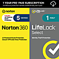 Norton 360 Deluxe With Lifelock Select 100gb En 1 User 5 Device 12mo