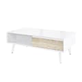 Bestar Adara Coffee Table, 16-5/8"H x 47-1/4"W x 25-5/8"D, UV White/Mountain Ash Gray