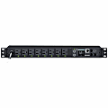 CyberPower PDU81001 100 - 120 VAC 15A Switched Metered-by-Outlet PDU - 8 Outlets, 12 ft, NEMA 5-15P, Horizontal, 1U, LCD, 3YR Warranty