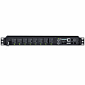 CyberPower PDU81001 100 - 120 VAC 15A Switched Metered-by-Outlet PDU - 8 Outlets, 12 ft, NEMA 5-15P, Horizontal, 1U, LCD, 3YR Warranty 1 thumbnail image