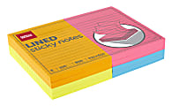 Office Depot® Brand Sticky Notes, 4" x 6", Assorted Vivid Colors, 100 Sheets Per Pad, Pack Of 8 Pads 1 thumbnail image
