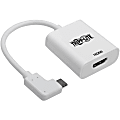 Tripp Lite by Eaton USB-C to HDMI Adapter (M/F) 4K 60 Hz, HDCP 2.2, Right-Angle USB-C, White - 5.98" HDMI/Thunderbolt 3 A/V Cable  - U44406NHD4KRA 1 thumbnail image