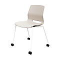 KFI Studios Imme Stack Chair With Caster Base, Moonbeam/White