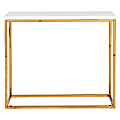 Eurostyle Teresa Console Table, 29-7/8”H x 35-2/5”W x 9-7/8”D, High Gloss Gold/High Gloss White