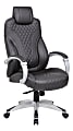 Boss Office Products Caressoft Hinged Arm Executive Ergonomic High-Back Chair, Black