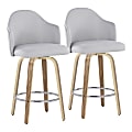 LumiSource Ahoy Fabric Counter Stools, Light Gray/Zebra, Set Of 2 Stools 1 thumbnail image