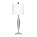 Lalia Home Stylus Table Lamp, 27"H, White Shade/Gray Base 1 thumbnail image