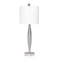 Lalia Home Stylus Table Lamp, 27"H, White Shade/Gray Base