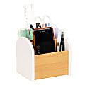Mind Reader 3-Compartment Desktop Organizer, 5"H x 4-1/2"W x 5-1/2"D, White, Total Qty 1 1 thumbnail image