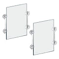 Azar Displays Clear Acrylic Window/Door Sign Holder Frame with Suction Cups, 8.5"W x 14"H, Clear, Pack Of 2 1 thumbnail image