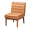 Baxton Studio Riordan Dining Chair, Tan/Walnut Brown