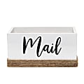 Elegant Designs Homewood Farmhouse Rustic Wood Decorative Mail Holder, 5-3/4”H x 11-3/4”W x 5-7/8”D, White