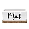 Elegant Designs Homewood Farmhouse Rustic Wood Decorative Mail Holder, 5-3/4”H x 11-3/4”W x 5-7/8”D, White 1 thumbnail image