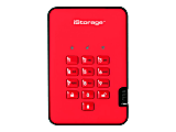 iStorage diskAshur² - Hard drive - encrypted - 1 TB - external (portable) - USB 3.1 Gen 1 - 5400 rpm - buffer: 8 MB - 256-bit AES, FIPS 197 - fiery red - TAA Compliant 1 thumbnail image