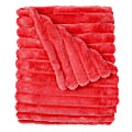 Dormify Jamie Plush Ribbed Throw Blanket, Red