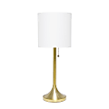 Simple Designs Tapered Table Lamp, 21"H, White Shade/Gold Base 1 thumbnail image