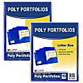 C-Line 2-Pocket Poly Portfolios, 8-1/2" x 11", Blue, 10 Folders Per Pack, Set Of 2 Packs