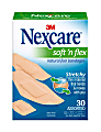 Nexcare Soft 'n Flex Fabric Bandages, Assorted Sizes, Tan, Box Of 30 1 thumbnail image