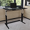 Flash Furniture 40"W Height-Adjustable Sit-To-Stand Home Office Desk, Black