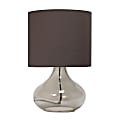 Simple Designs Glass Raindrop Table Lamp, 13-3/4"H, Gray Shade/Smoke Gray Base 1 thumbnail image