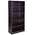 Boss Office Products 66”H 5-Shelf Bookcase, Mocha 1 thumbnail image