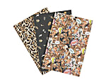 Nicole Miller Flexible Paper Notebooks, 4" x 6", Lined, 40 Pages Per Book, 120 Total, Animal/Leopard/Tiger, Pack of 3