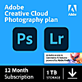 Adobe Creative Cloud Photography Plan 1TB 2025, 1 YR Subscription, Mac/Windows/IOS, Download