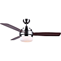 Black+Decker Ceiling Fan, 3 Blades, 52" Diameter, 3 Speed, Adjustable Airflow, 17.5"H x 52"W x 52"D, Glass, Nickel 1 thumbnail image