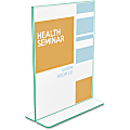 deflecto Superior Image Green Edge Sign Holder, 8.5"W x 11"H, Side-loading, Bottom Loading, Clear 1 thumbnail image