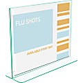 deflecto Superior Image Green Edge Sign Holder, 11"W x 8.5"H, Side-loading, Bottom Loading, Clear 1 thumbnail image