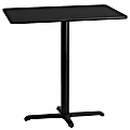 Flash Furniture Rectangular Laminate Table Top With Bar Height Table Base, 43-3/16”H x 24”W x 42”D, Black 1 thumbnail image