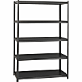 Lorell® Steel Shelving Unit, 5 Shelves, 30% Recycled, Black