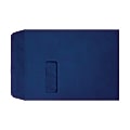 LUX #9 1/2 Open-End Window Envelopes, Top Left Window, Self-Adhesive, Navy, Pack Of 50
