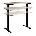 Bush Business Furniture Move 60 Series 48"W Height Adjustable Standing Desk, Natural Elm/Black, Standard Delivery