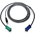 IOGEAR USB KVM Cable - HD-15 Male - Type A Male USB - 10ft - Dark Gray