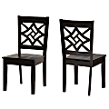 Baxton Studio Nicolette Dining Chairs, Dark Brown, Set Of 2 Chairs